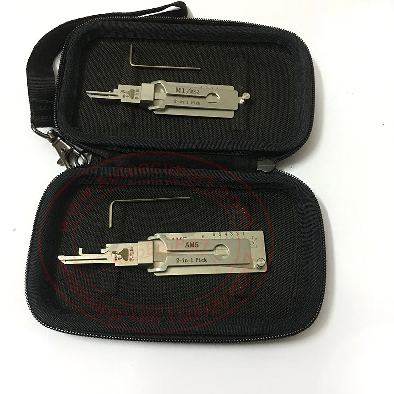 2pcs / lot Original Lishi Lock Pick 2-in-1 Decoder (AM5, M1 / MS2) - A –  autoecupart